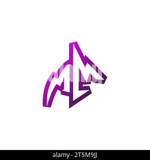 MM Premium emblem logo initial esport and gaming design concept Stock Vector