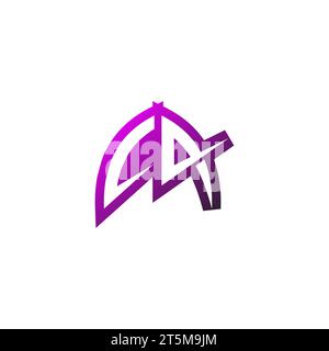 CA Premium emblem logo initial esport and gaming design concept Stock Vector