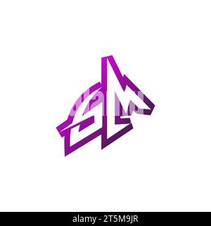 GM Premium emblem logo initial esport and gaming design concept Stock Vector