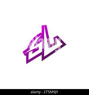 GL Premium emblem logo initial esport and gaming design concept Stock Vector
