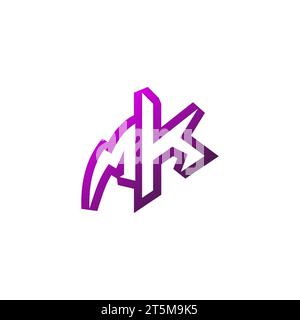 MK Premium emblem logo initial esport and gaming design concept Stock Vector