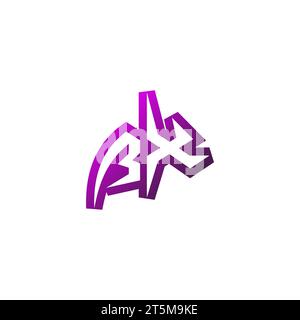 BX Premium emblem logo initial esport and gaming design concept Stock Vector