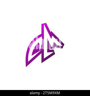 DM Premium emblem logo initial esport and gaming design concept Stock Vector