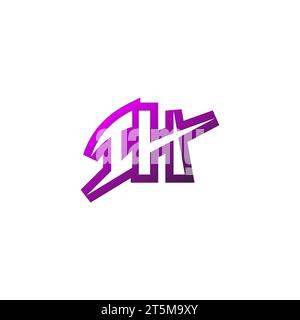 IH Premium emblem logo initial esport and gaming design concept Stock Vector