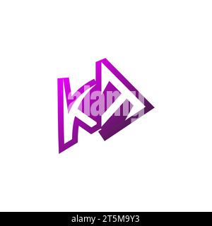 KT Premium emblem logo initial esport and gaming design concept Stock Vector