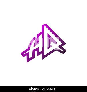 HQ Premium emblem logo initial esport and gaming design concept Stock Vector