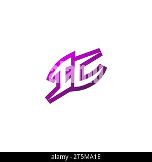 IC Premium emblem logo initial esport and gaming design concept Stock Vector