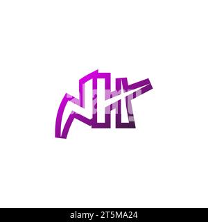 NH Premium emblem logo initial esport and gaming design concept Stock Vector