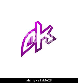 DK Premium emblem logo initial esport and gaming design concept Stock Vector