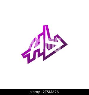 HY Premium emblem logo initial esport and gaming design concept Stock Vector