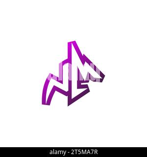 NM Premium emblem logo initial esport and gaming design concept Stock Vector