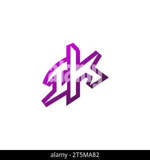 IK Premium emblem logo initial esport and gaming design concept Stock Vector