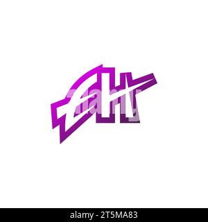 EH Premium emblem logo initial esport and gaming design concept Stock Vector