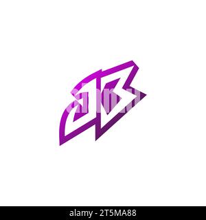 JB Premium emblem logo initial esport and gaming design concept Stock Vector