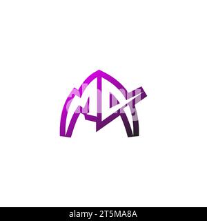 MA Premium emblem logo initial esport and gaming design concept Stock Vector
