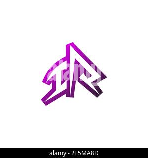 IR Premium emblem logo initial esport and gaming design concept Stock Vector