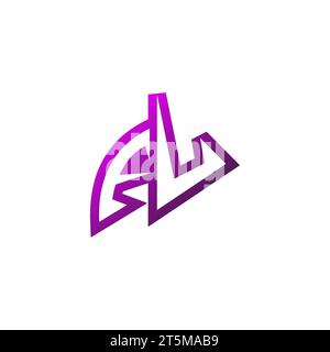 FL Premium emblem logo initial esport and gaming design concept Stock Vector