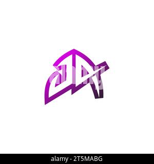 JA Premium emblem logo initial esport and gaming design concept Stock Vector