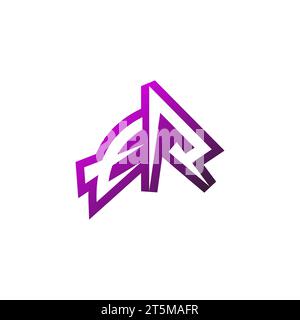 ER Premium emblem logo initial esport and gaming design concept Stock Vector