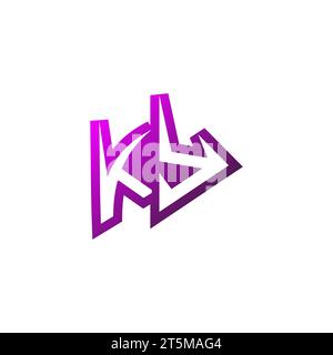 KY Premium emblem logo initial esport and gaming design concept Stock Vector