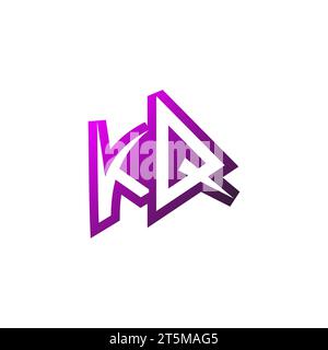 KQ Premium emblem logo initial esport and gaming design concept Stock Vector
