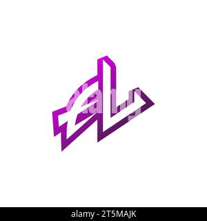 EU Premium emblem logo initial esport and gaming design concept Stock Vector