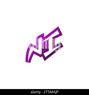 NI Premium emblem logo initial esport and gaming design concept Stock Vector