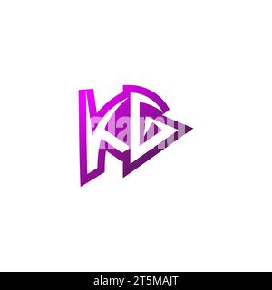 KG Premium emblem logo initial esport and gaming design concept Stock Vector