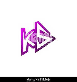 KS Premium emblem logo initial esport and gaming design concept Stock Vector