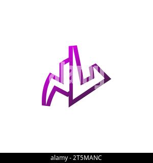 NL Premium emblem logo initial esport and gaming design concept Stock Vector