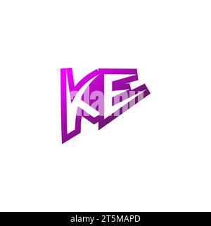 KE Premium emblem logo initial esport and gaming design concept Stock Vector