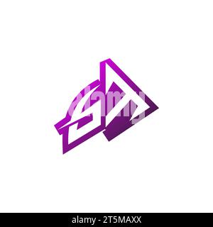 GT Premium emblem logo initial esport and gaming design concept Stock Vector