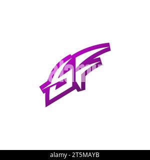GF Premium emblem logo initial esport and gaming design concept Stock Vector