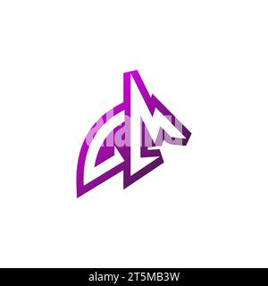 LM Premium emblem logo initial esport and gaming design concept Stock Vector