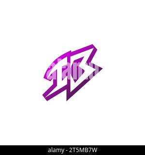 IB Premium emblem logo initial esport and gaming design concept Stock Vector