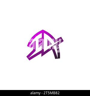 IA Premium emblem logo initial esport and gaming design concept Stock Vector