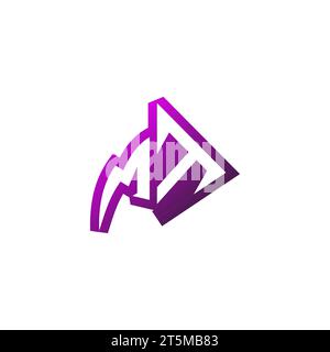 MT Premium emblem logo initial esport and gaming design concept Stock Vector