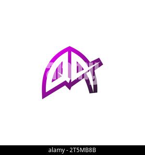 QA Premium emblem logo initial esport and gaming design concept Stock Vector
