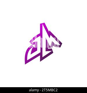 JM Premium emblem logo initial esport and gaming design concept Stock Vector