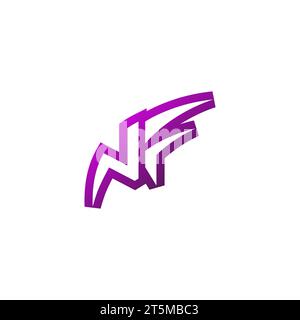 NF Premium emblem logo initial esport and gaming design concept Stock Vector