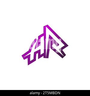 HR Premium emblem logo initial esport and gaming design concept Stock Vector