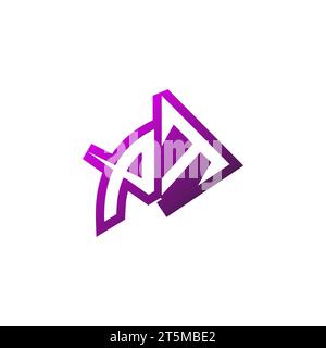 PT Premium emblem logo initial esport and gaming design concept Stock Vector