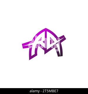 RA Premium emblem logo initial esport and gaming design concept Stock Vector