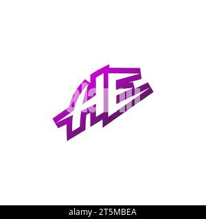 HE Premium emblem logo initial esport and gaming design concept Stock Vector
