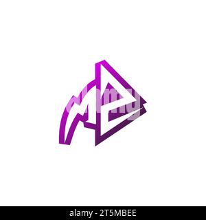 MZ Premium emblem logo initial esport and gaming design concept Stock Vector