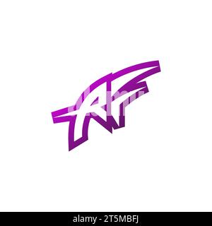 RF Premium emblem logo initial esport and gaming design concept Stock Vector