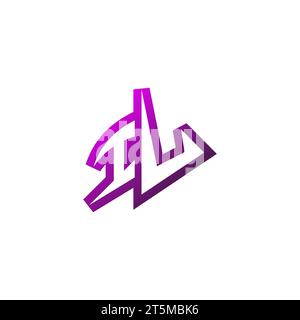 IL Premium emblem logo initial esport and gaming design concept Stock Vector