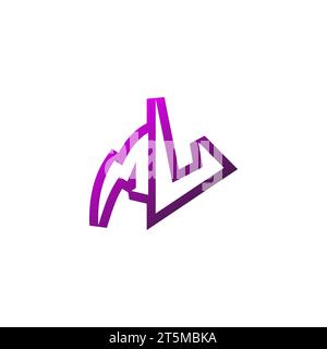 ML Premium emblem logo initial esport and gaming design concept Stock Vector
