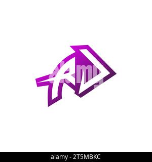 RJ Premium emblem logo initial esport and gaming design concept Stock Vector