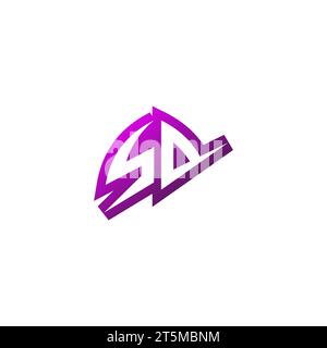 SD Premium emblem logo initial esport and gaming design concept Stock Vector